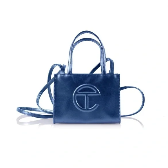 Telfar Cobalt Blue Small Shopping Bag NWT Double Straps Handles and Crossbody - Picture 1 of 11